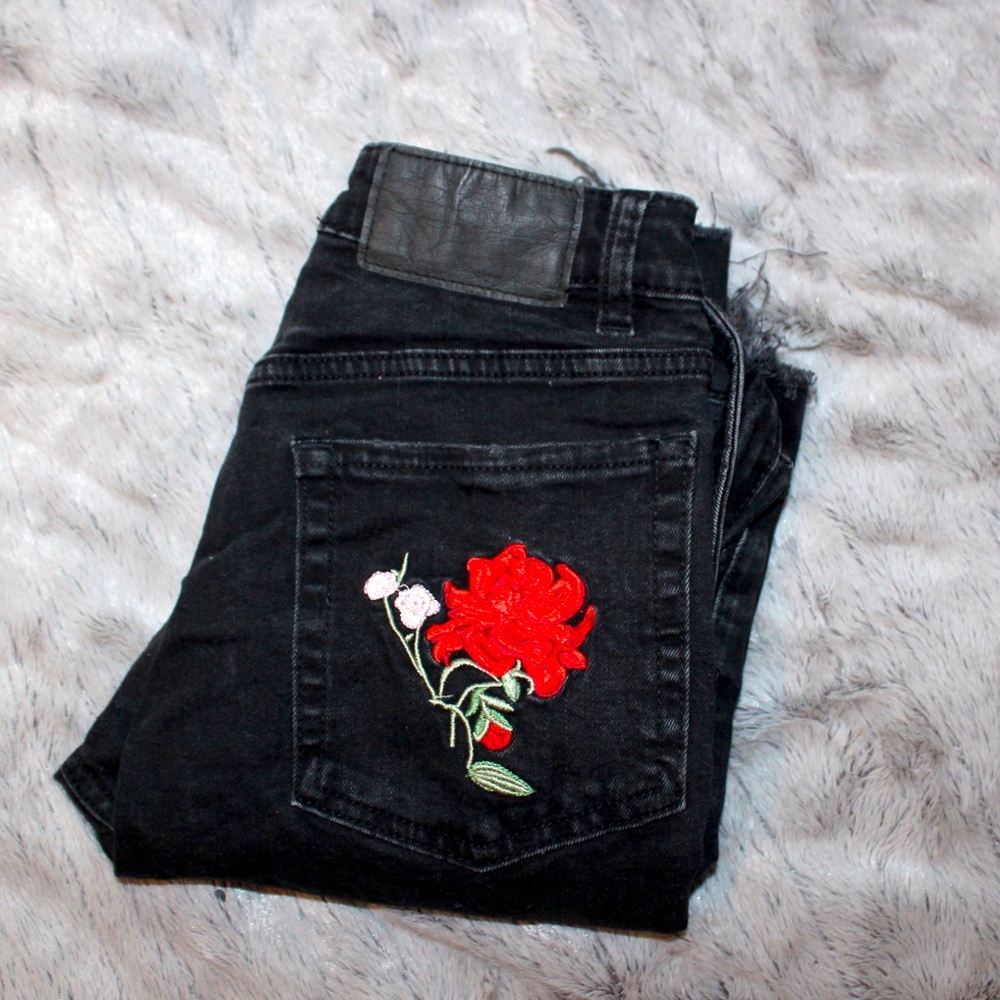 H&M high waisted black jeans